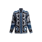 Blue Silk Pattern Shirt