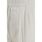 White Cotton Casual Pants