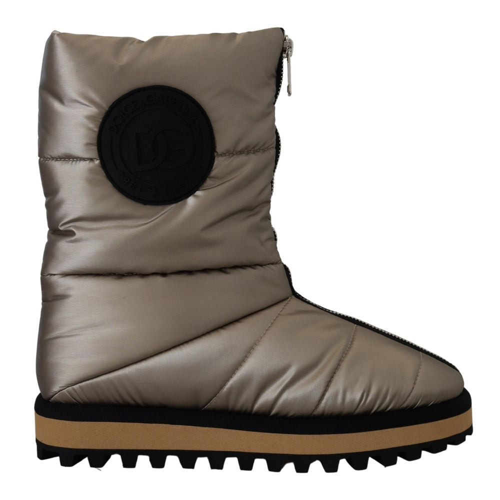 Silver Polyester Ankle Boots