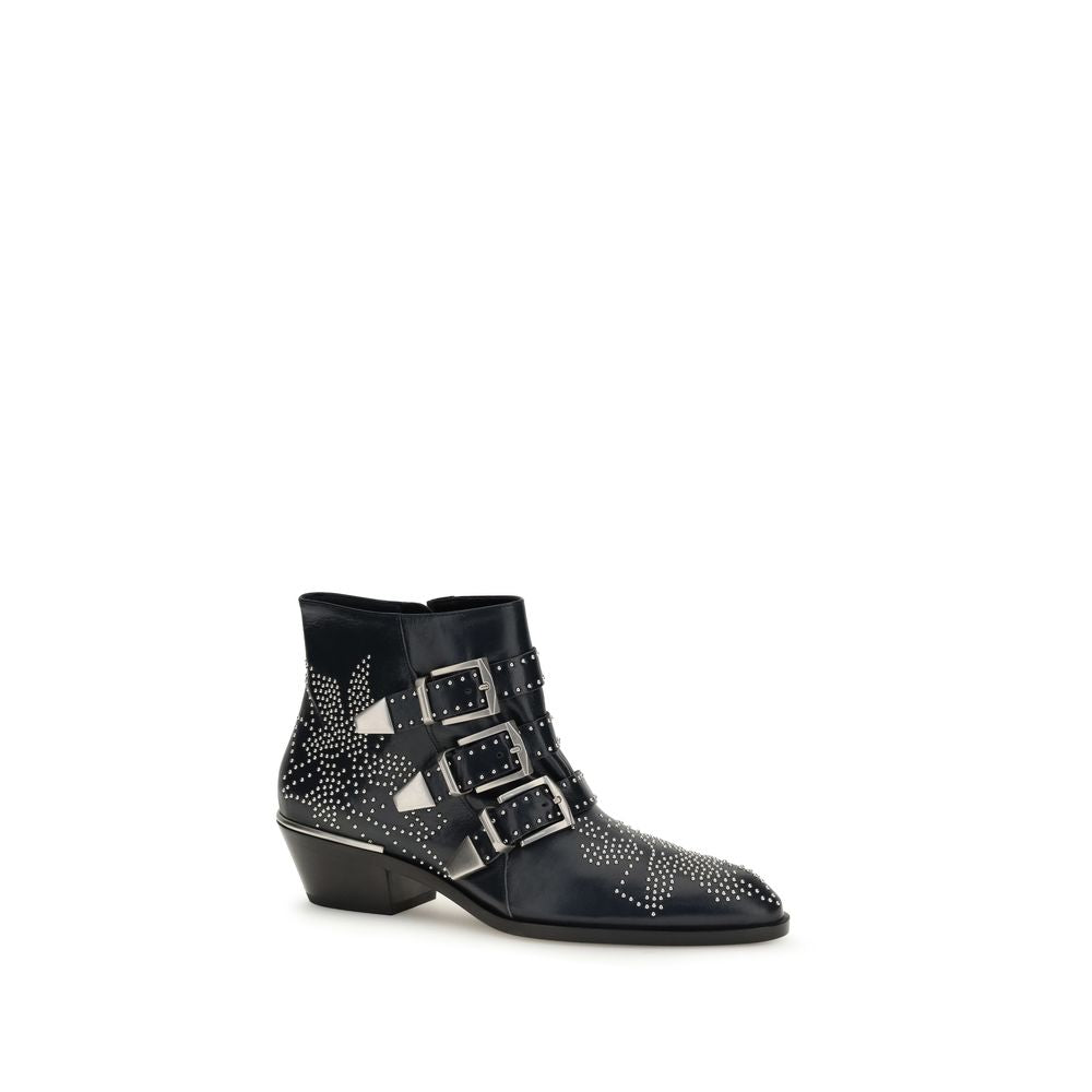 Black Calf Leather Bos Taurus Lace-Up Boots