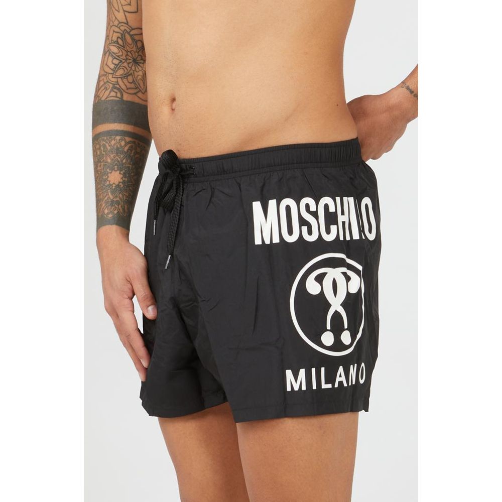 Black Polyester Swim Shorts