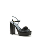 Black Goatskin Platform Sandals