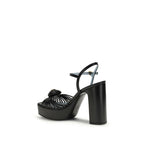 Black Goatskin Platform Sandals