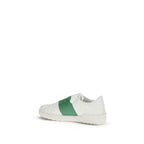 White Calf Leather Bos Taurus Low Top Sneakers