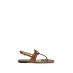 Brown Calf Leather Bos Taurus Flat Sandals