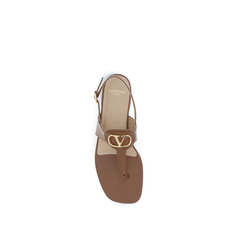 Brown Calf Leather Bos Taurus Flat Sandals