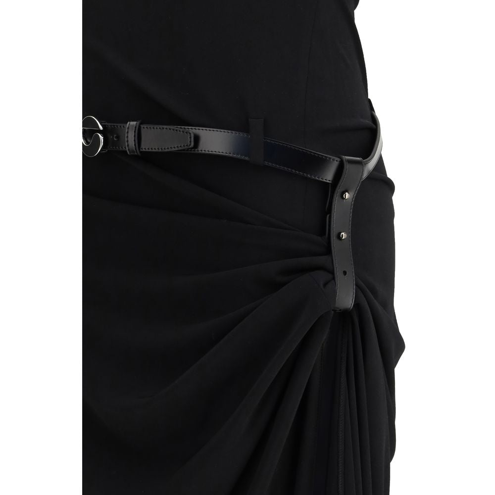 Black Polyester Casual Dress