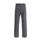 Gray Fleece Wool Dress Pants