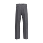 Gray Fleece Wool Dress Pants