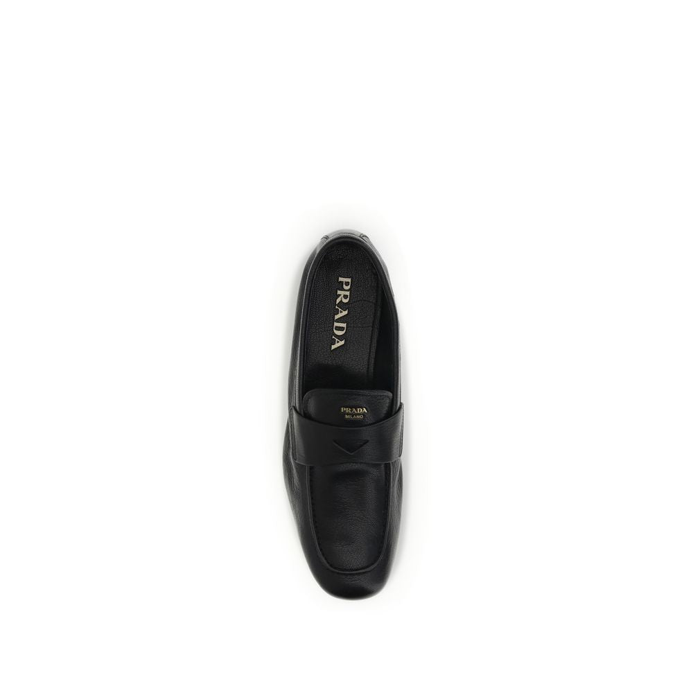 Black Goatskin Slip-On Loafers
