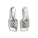 Silver Calfskin Sandals