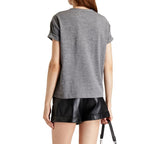 Gray Elastane T-Shirt