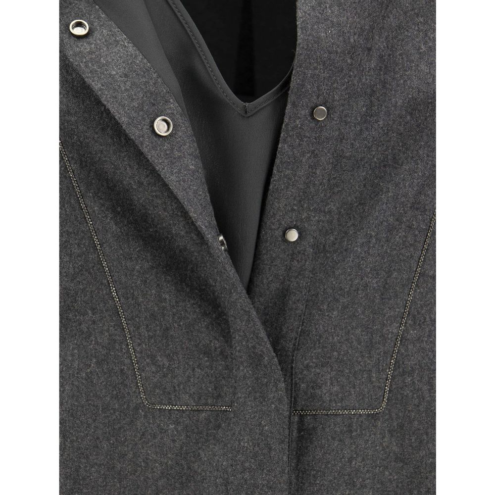 Gray Wool Casual Dress