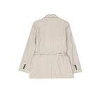 Beige Elastane Coat