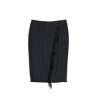 Gray Virgin Wool Long Skirt