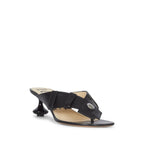Black Lamb Leather Sandals