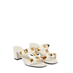 White Calfskin Platform Sandals