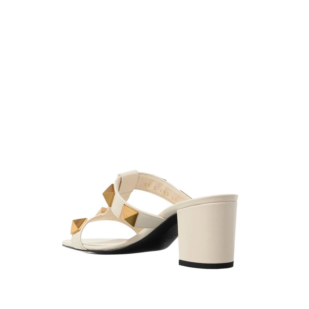 White Calfskin Platform Sandals