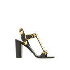 Black Calfskin Platform Sandals