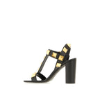 Black Calfskin Platform Sandals