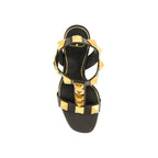 Black Calfskin Platform Sandals