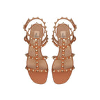 Brown Leather Flat Sandals
