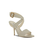 White Calfskin Stiletto Heel Sandals