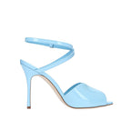 Blue Calfskin Stiletto Heel Sandals