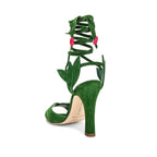 Bicolor Calfskin Stiletto Heel Sandals