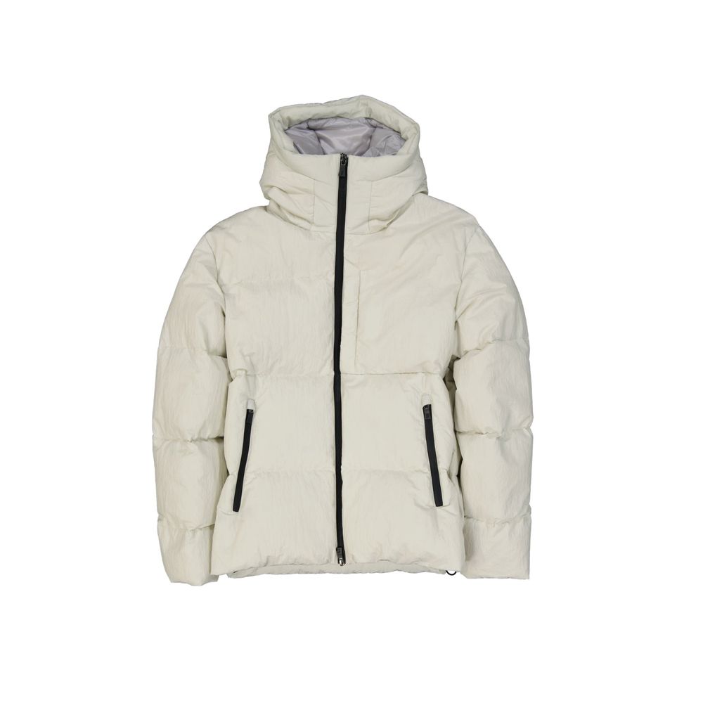 White Polyamide Full-Length Jacket