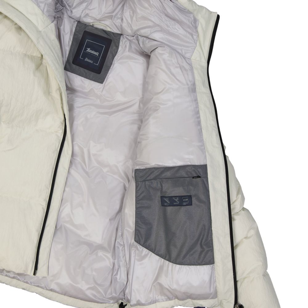 White Polyamide Full-Length Jacket