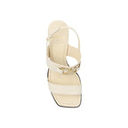 White Calfskin Platform Sandals