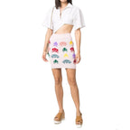 Multicolor Cotton Mini Skirt