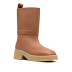 Brown Polyethylene Ankle Boots