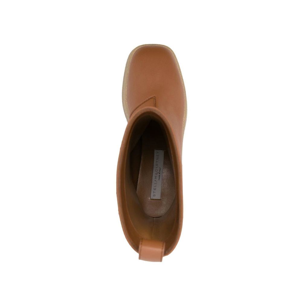 Brown Polyethylene Ankle Boots
