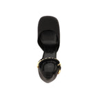 Black Silk Platform Pumps