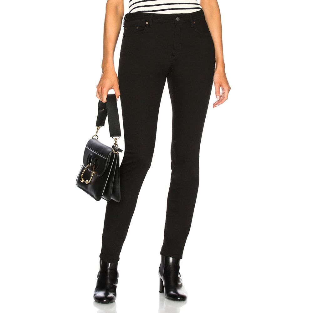 Black Cotton Skinny Jeans