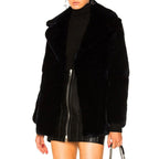 Blue Rabbit Fur Coat