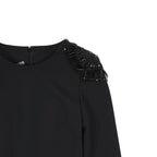 Black Elastane Casual Dress