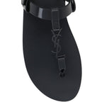 Black Calfskin Strap-On Sandals