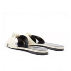White Calfskin Slides