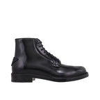 Black Calfskin Lace-Up Boots