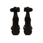 Black Silk Platform Sandals