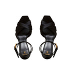 Black Silk Platform Sandals