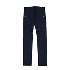 Blue Cotton Casual Pants