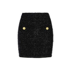 Black Cotton Mini Skirt