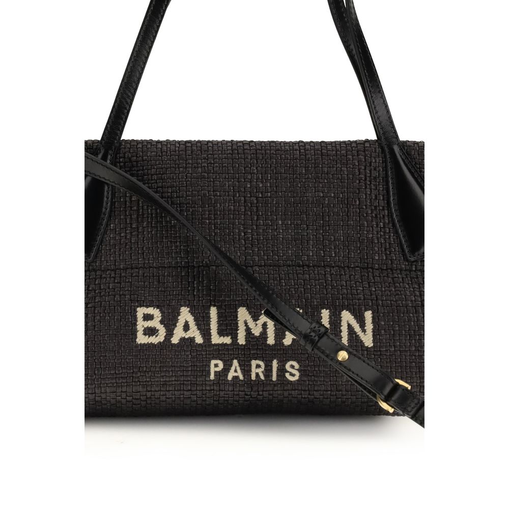 Black Raffia Shoulder Bag