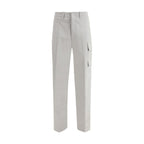 Silver Cotton Cargo Pants