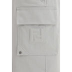 Silver Cotton Cargo Pants