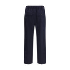Blue Wool Casual Pants